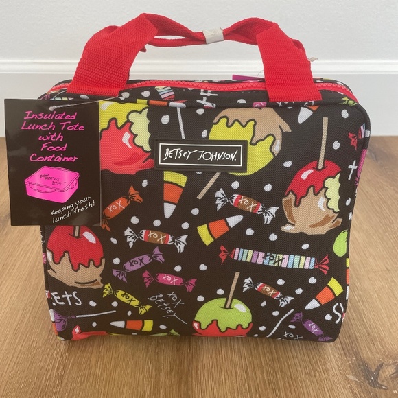 Betsey Johnson Other - NWT, Rare, Betsey Johnson Candy Print Insulated Lunch Tote w/ Container, 9.5"